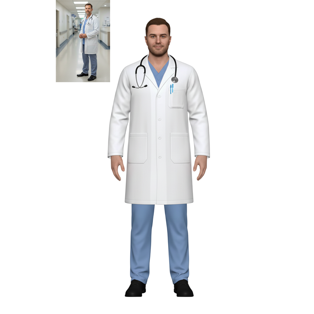 Customized Ultra-High-Definition 3D Printed Professional Portrait Figurine
